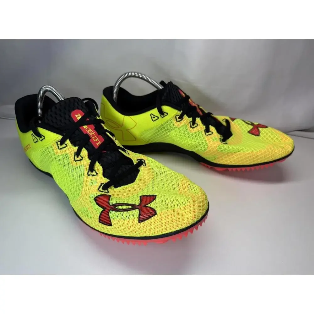 Under Armour‎ Kick Distance Track Shoes Mens Size 15 Yellow Black 3025460-300